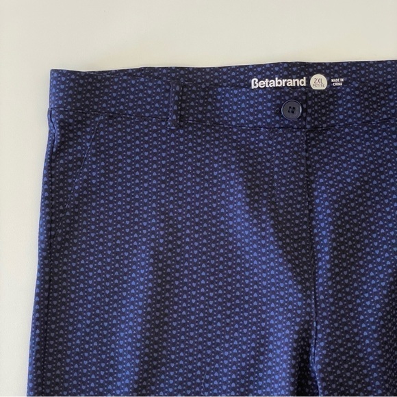 Betabrand Heartline Skinny Dress Pant Yoga Pant Navy Blue 2XL Petite - Picture 13 of 16